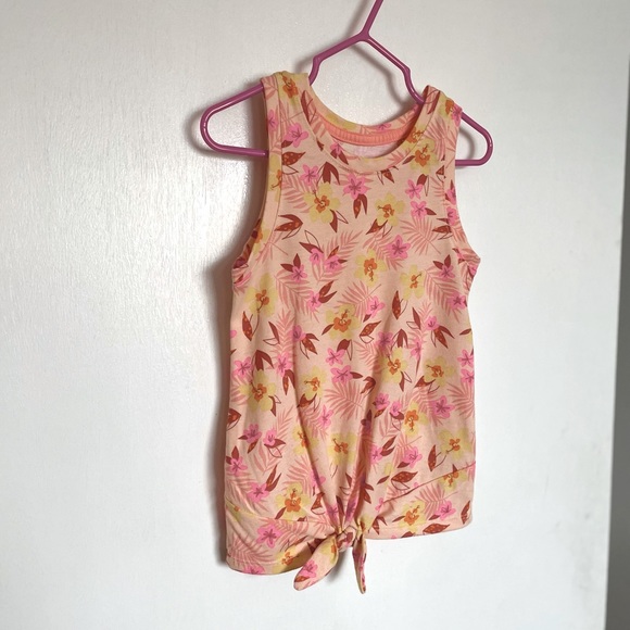 Cat & Jack Floral Front Tie Toddler Tank Top - Size 4T - Picture 2 of 10